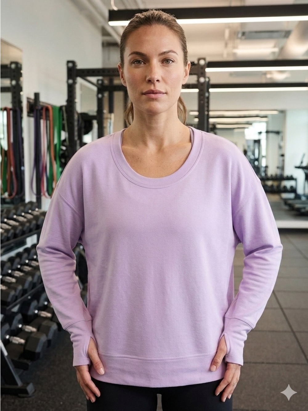 Athleta Oversized Lavender Crewneck Sweatshirt Size L